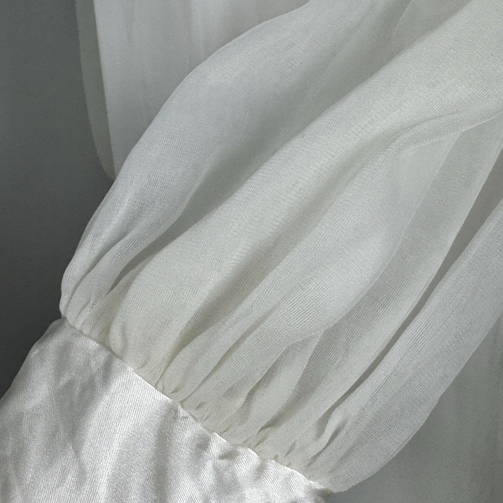 Vintage I Do Union Made Peignoir Set Ivory Robe Nightgown Bridal Lingerie M - Picture 15 of 15